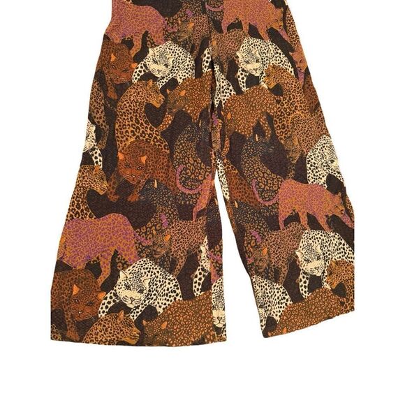 Farm Rio for Anthropologie Animalia Mirana Jumpsuit XS Jumper Romper in Brown Mo - Picture 12 of 14